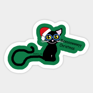 Meowy Christmas Black Cat Sticker